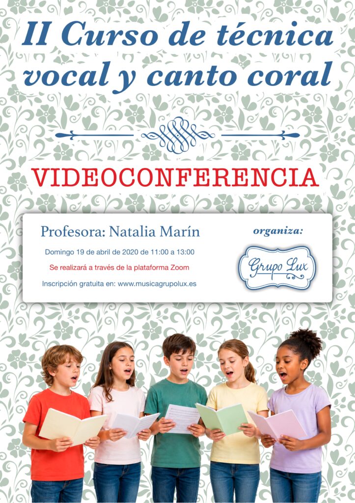II Curso de técnica vocal y canto coral (ONLINE) CURSO DE CANTO 2020 723x1024
